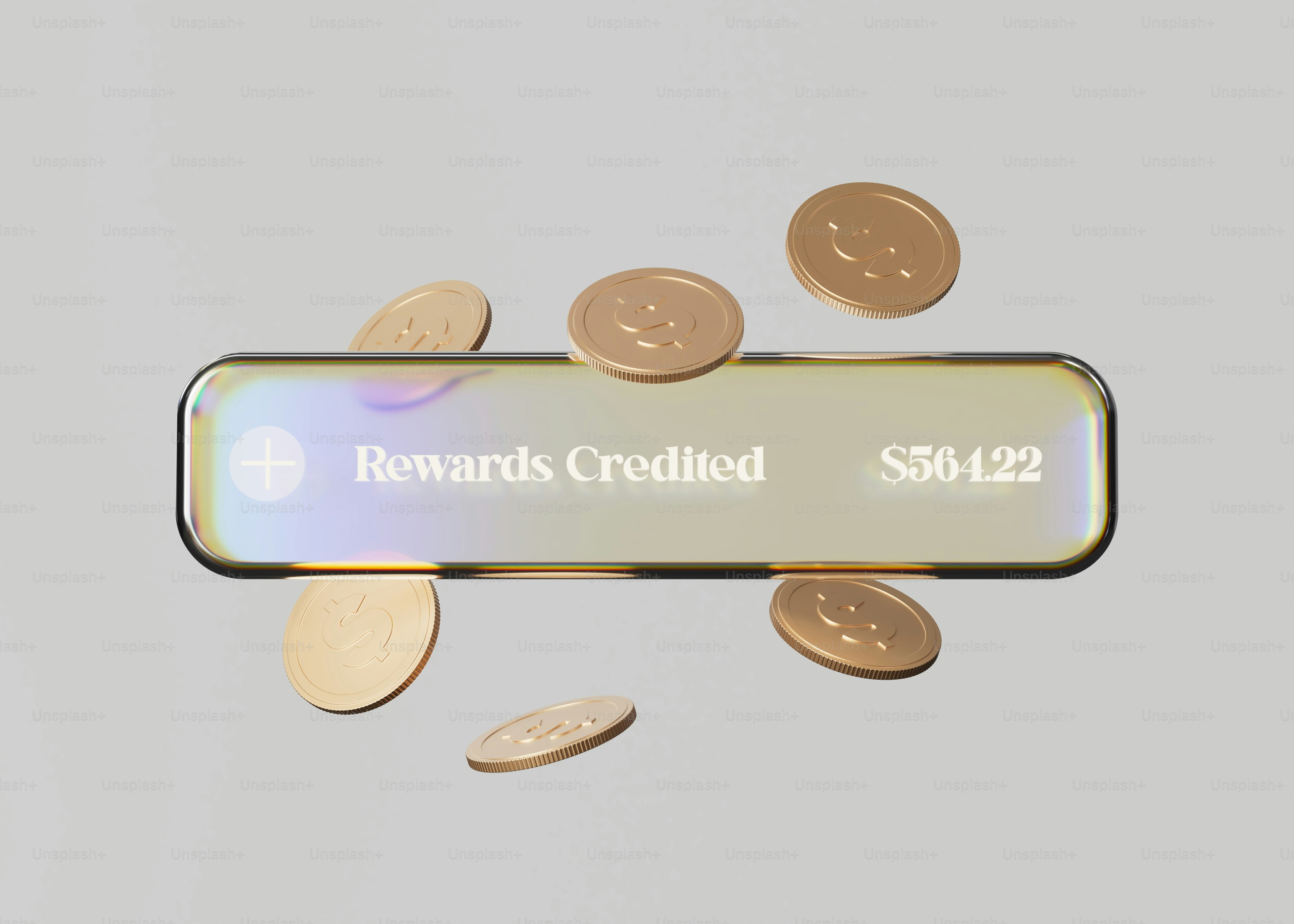 A gold plate with a name plate and a bunch of coins